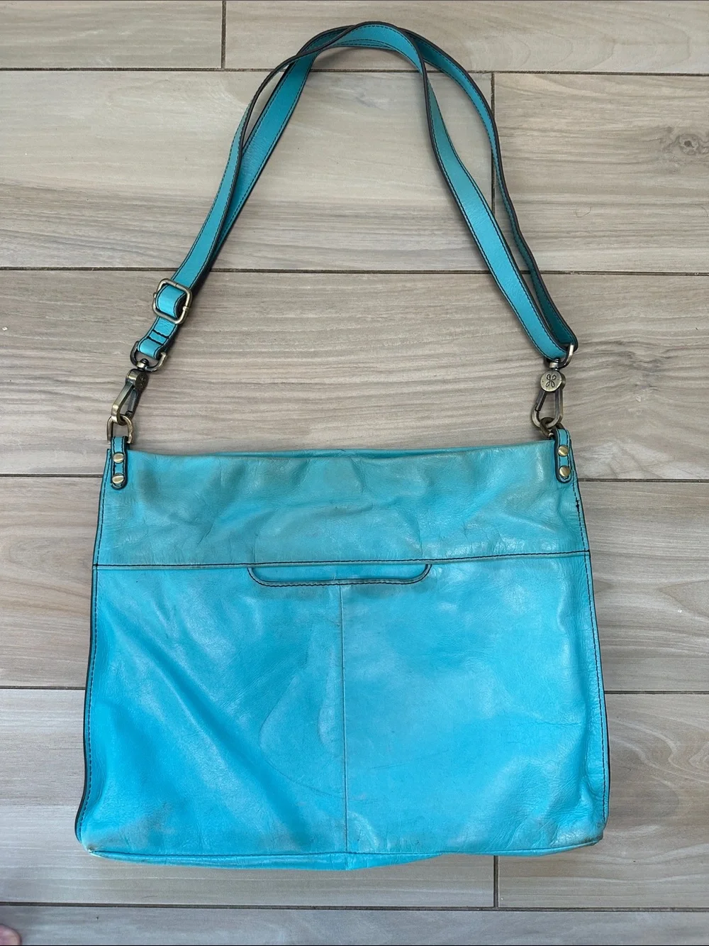 HOBO Turquoise Leather Crossbody Shoulder Bag